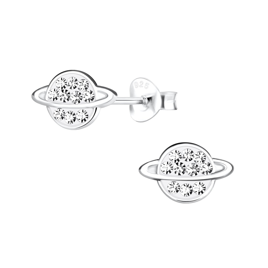 Puces d'oreilles Saturne en argent