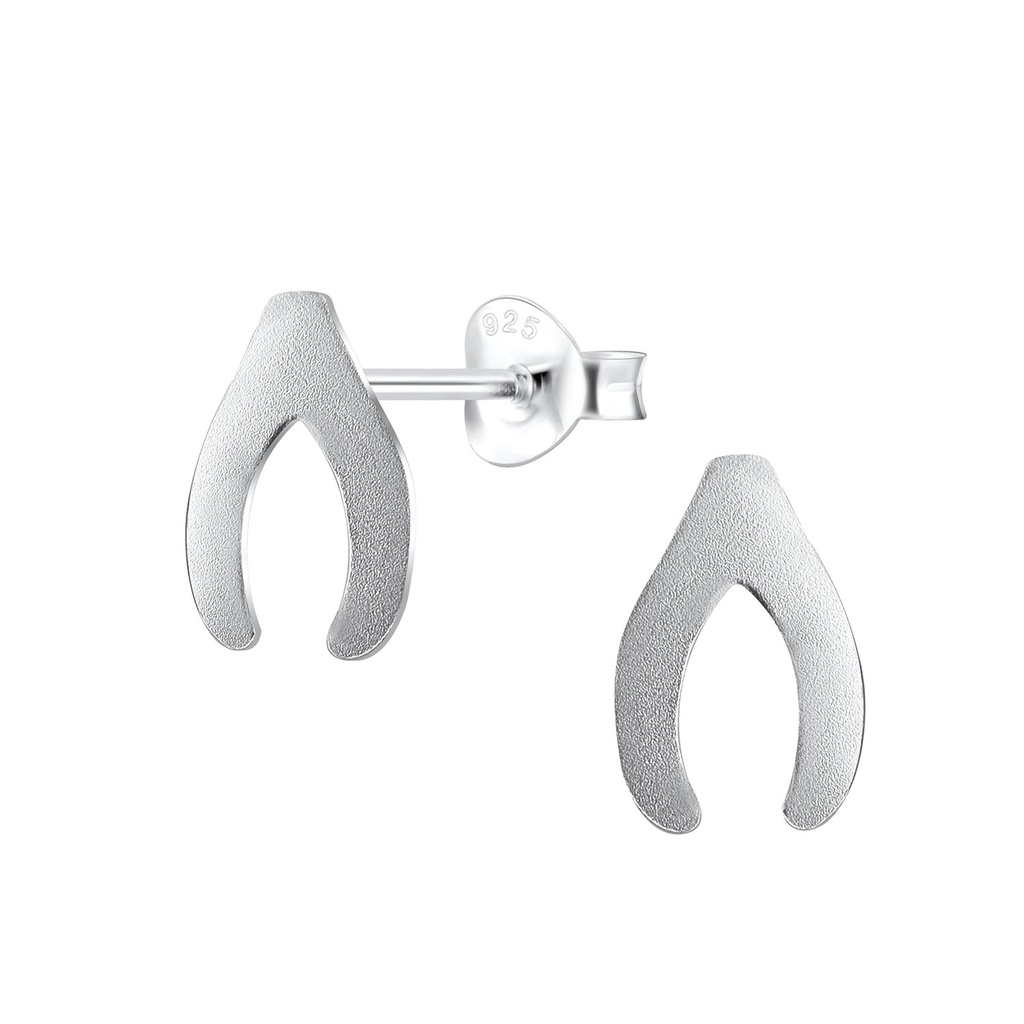 Puces d'oreilles wishbone en argent