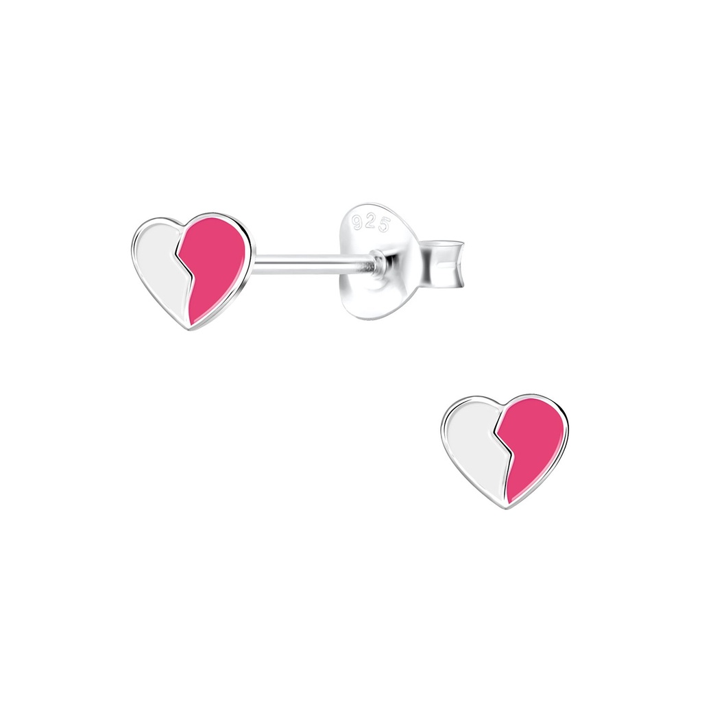 Puces d'oreilles cœur en argent