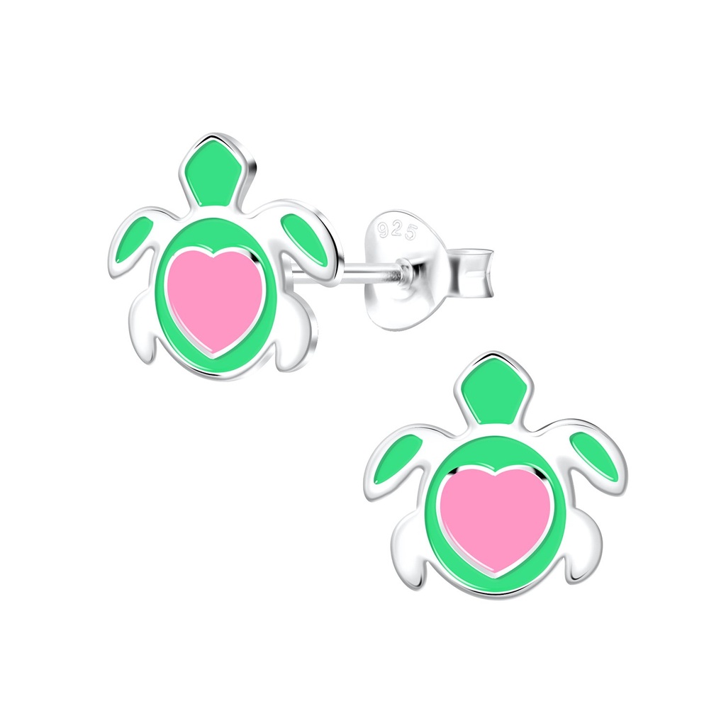 Puces d'oreilles tortue en argent