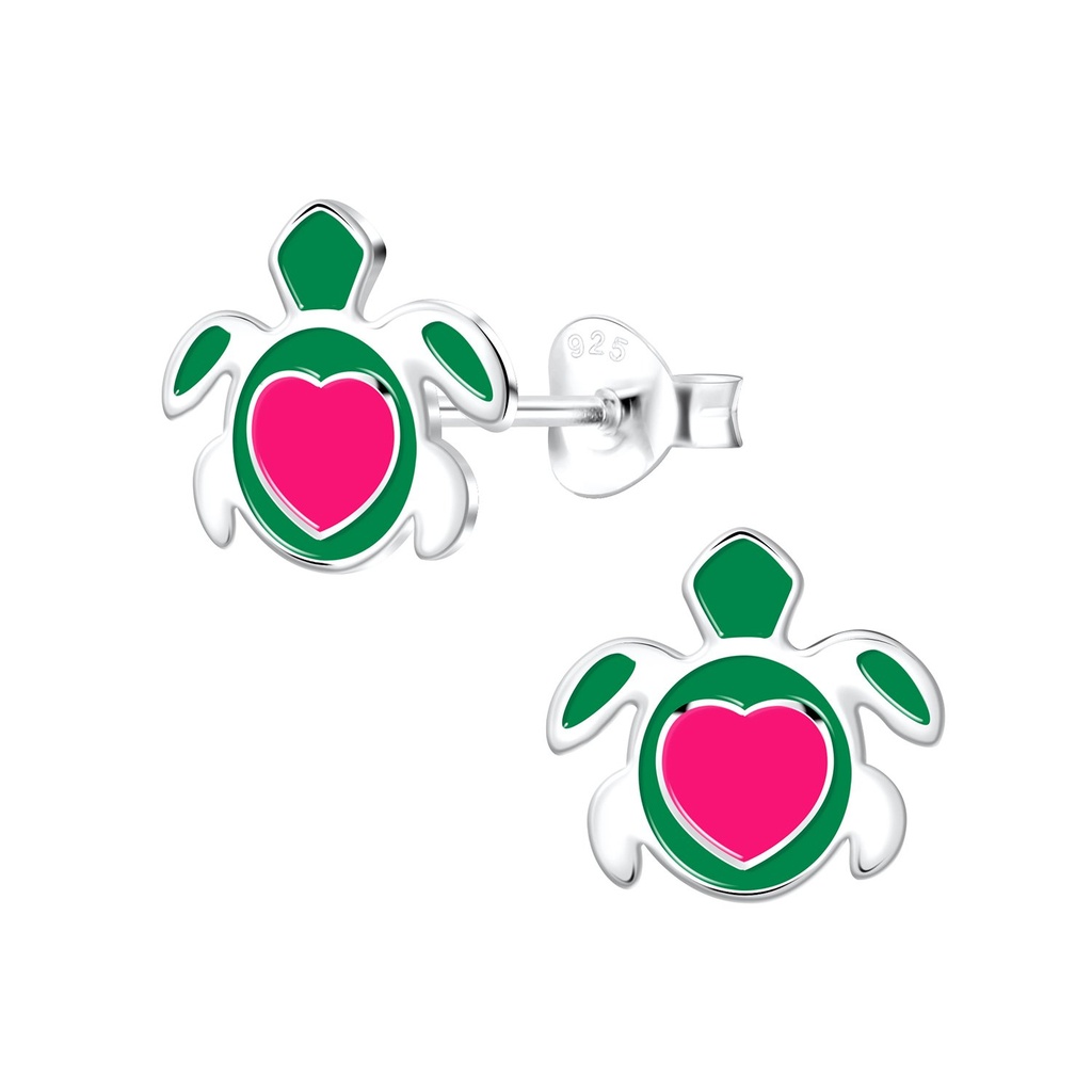 Puces d'oreilles tortue en argent