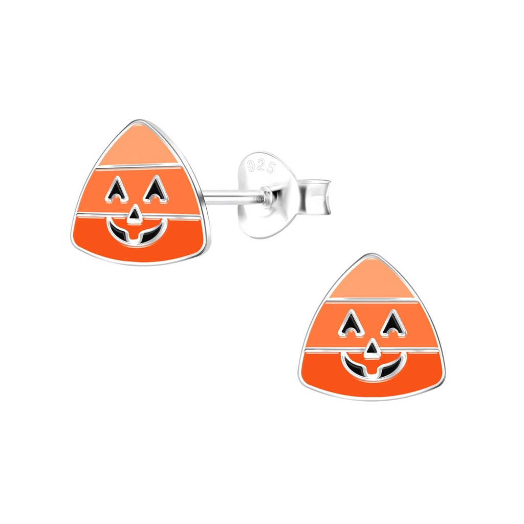 Silver Candy Corn Stud Earrings