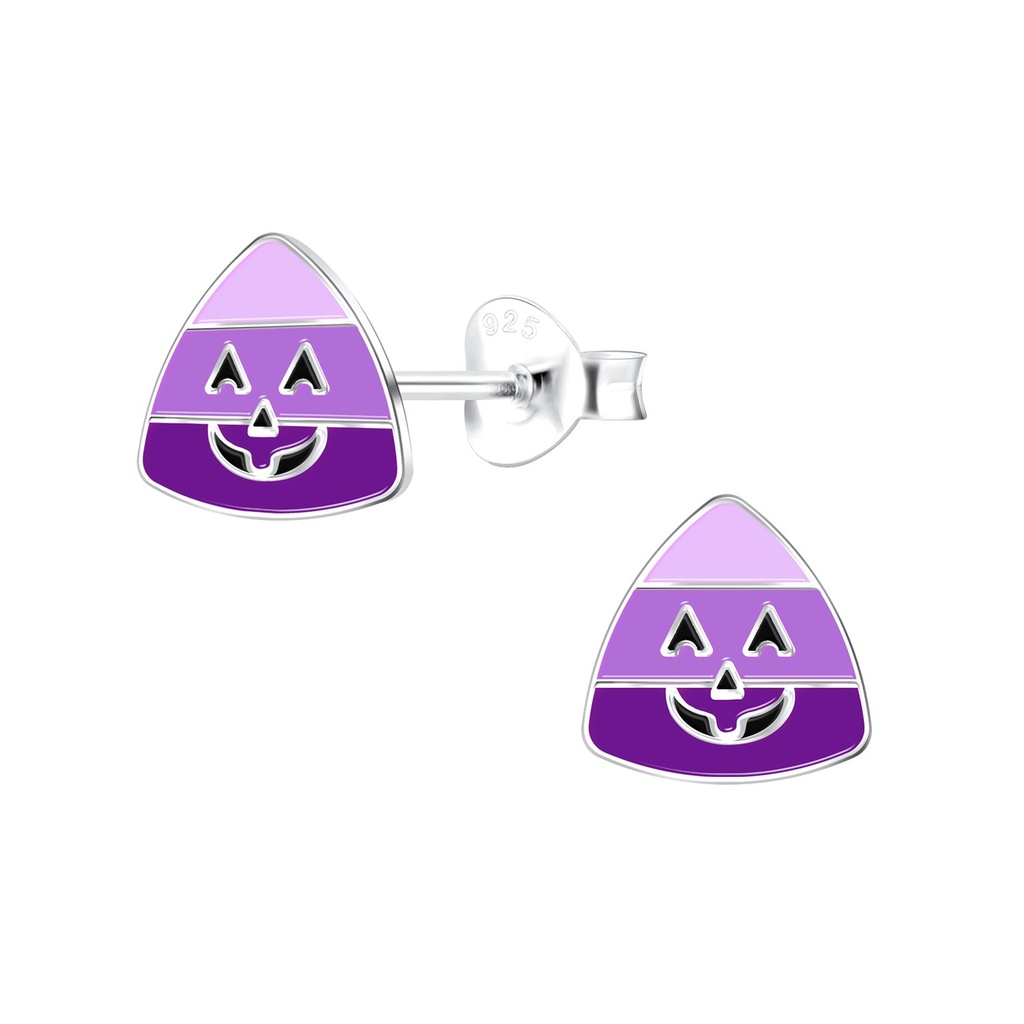 Silver Candy Corn Stud Earrings