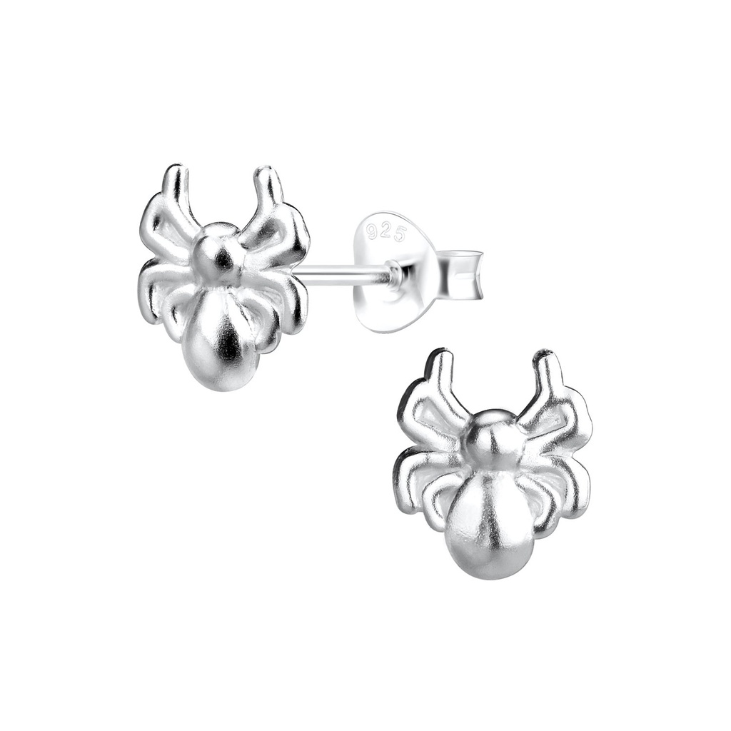 [10018341] Puces d'oreilles araignée en argent