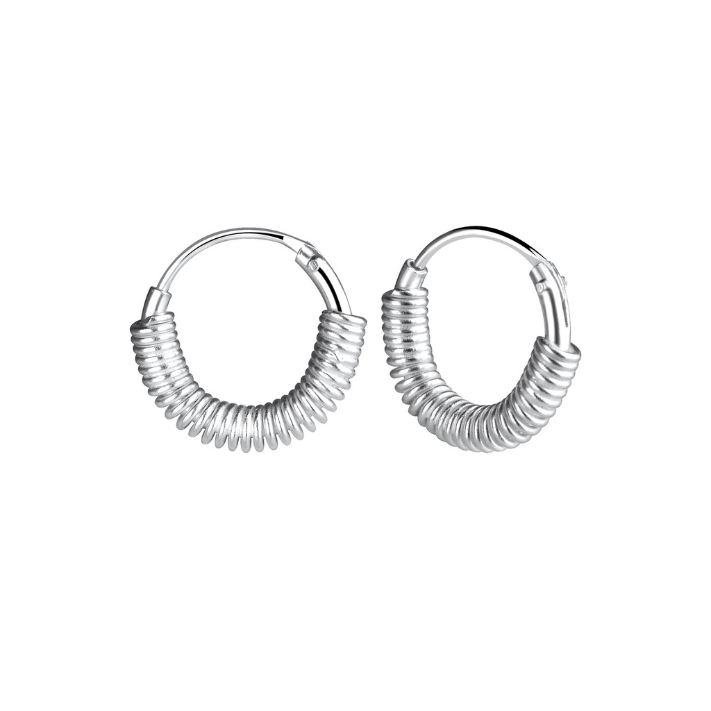 [10015773] 11mm Silver Twisted Hoop Earrings