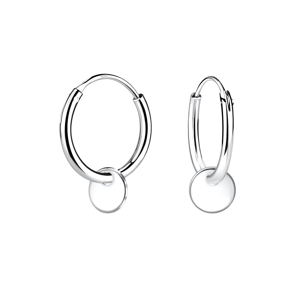 [10015738] Silver Round Hoop Earrings