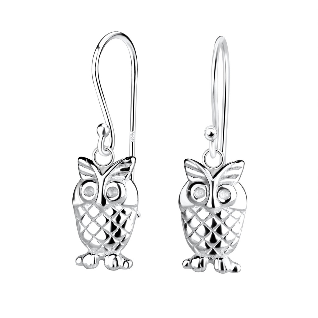 Silver Owl Earrings
