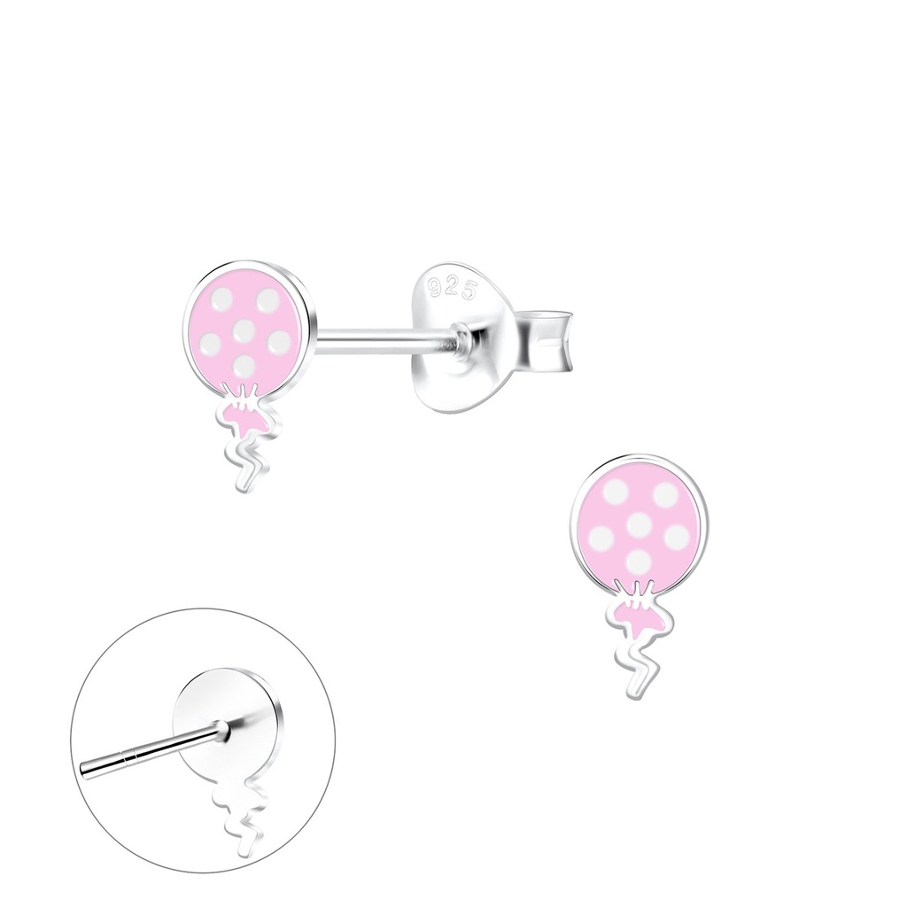 Puces d'oreilles ballon en argent
