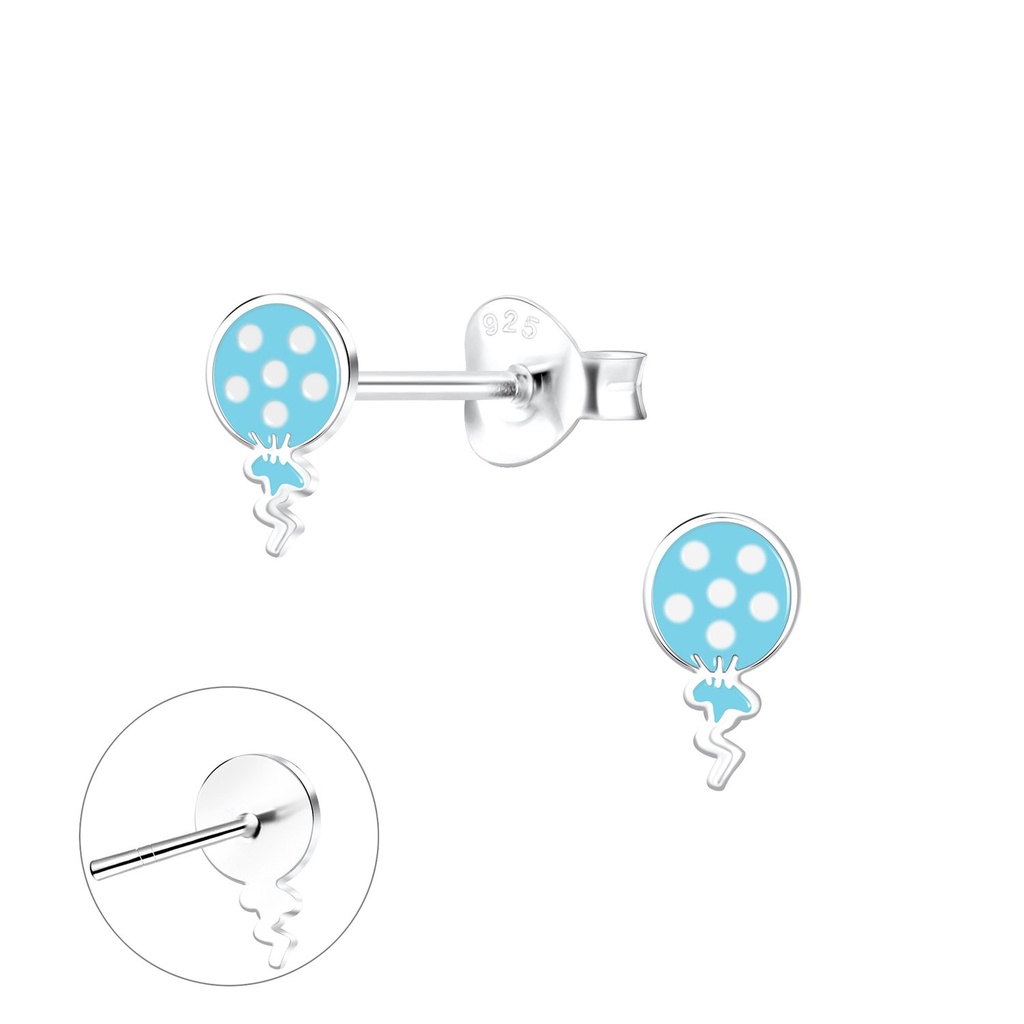 Silver Balloon Stud Earrings