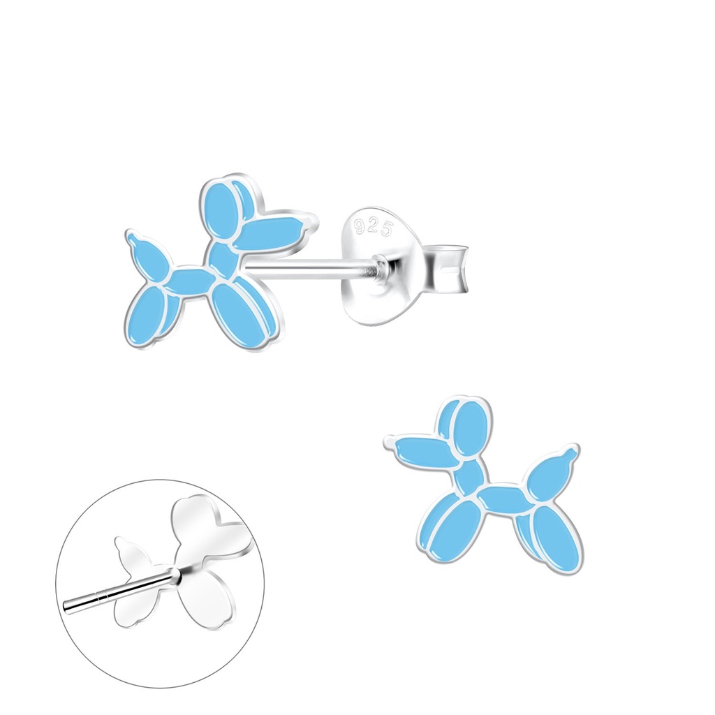 Puces d'oreilles chien ballon en argent