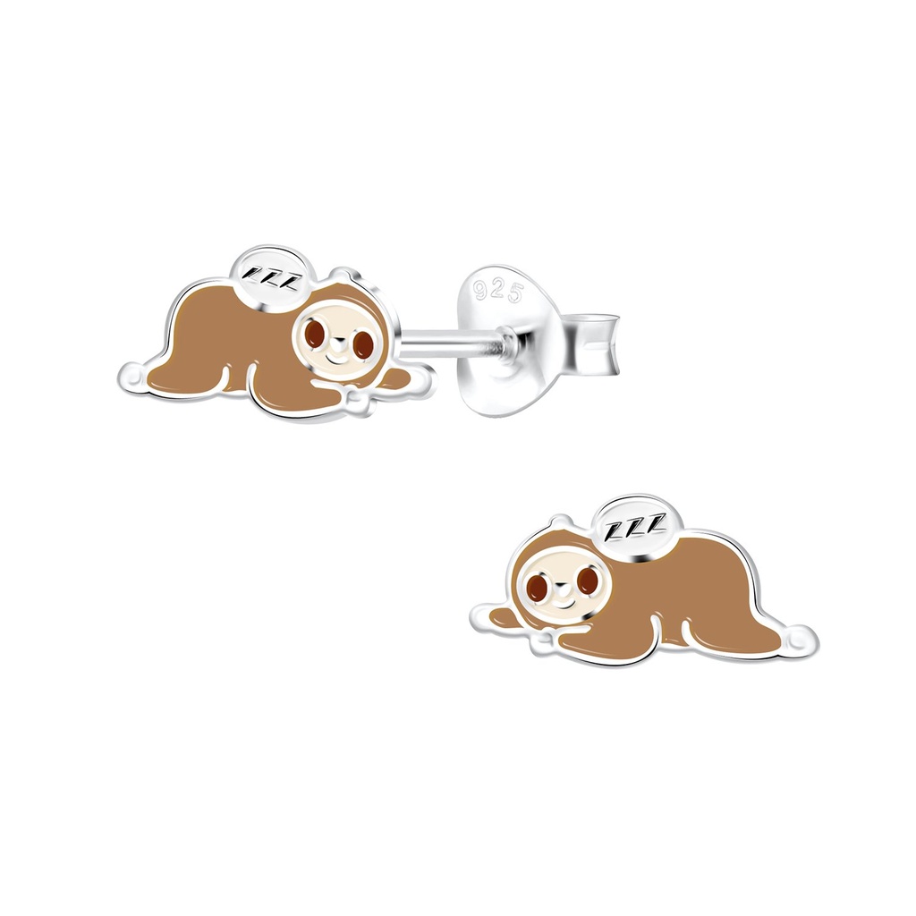 Puces d'oreilles paresseux en argent
