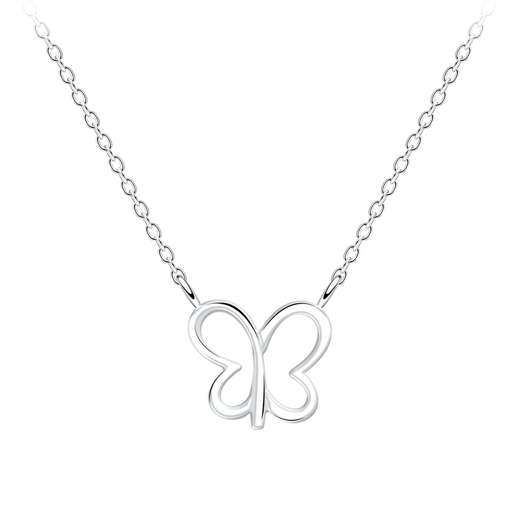 Collier papillon en argent