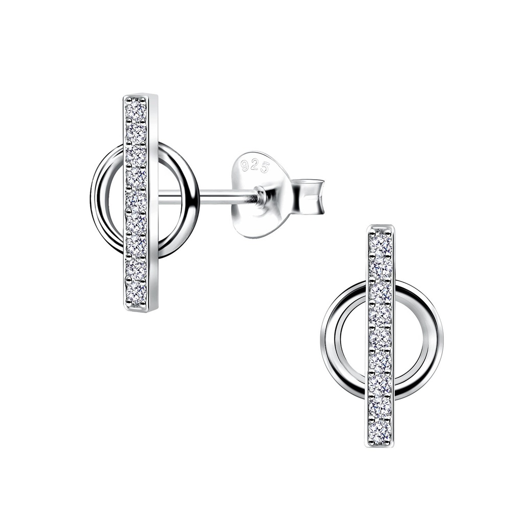 [10011797] Puces d'oreilles géométriques en argent