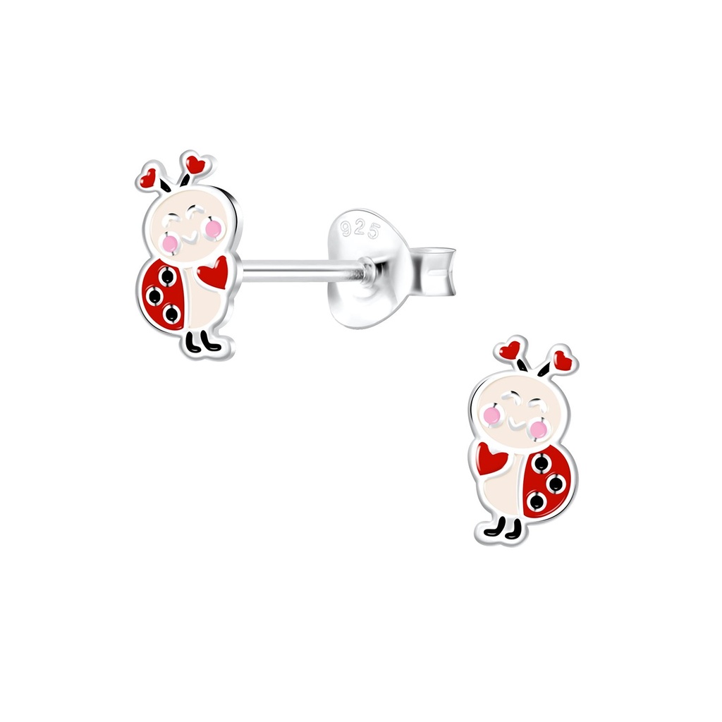 Puces d'oreilles coccinelle en argent