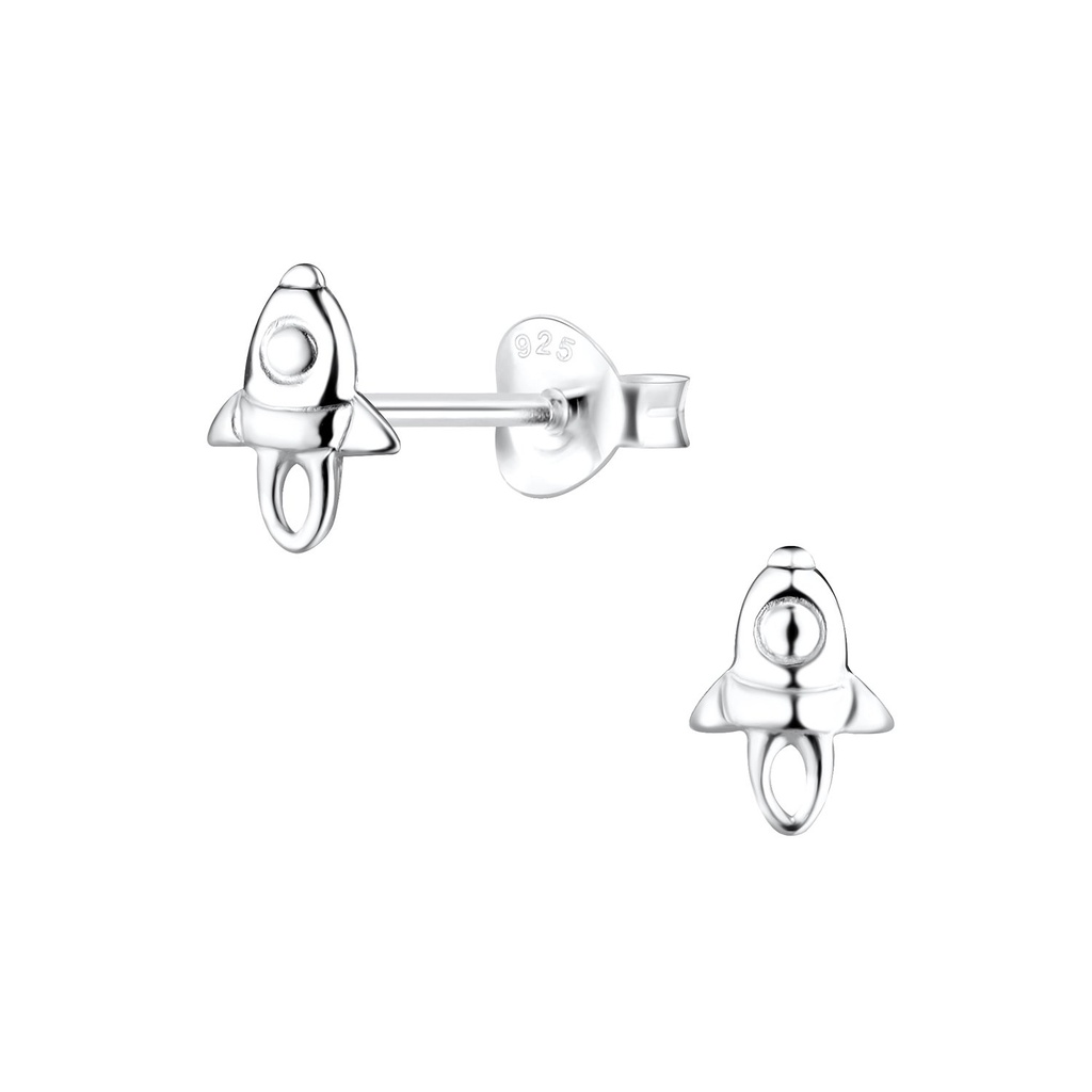 Silver Rocket Stud Earrings