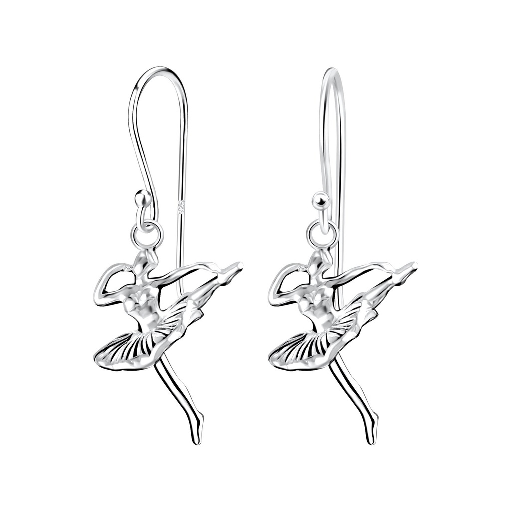 Silver Ballet Dancer Earrings