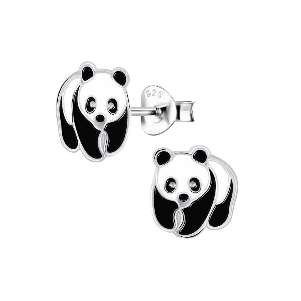 Puces d'oreilles panda en argent