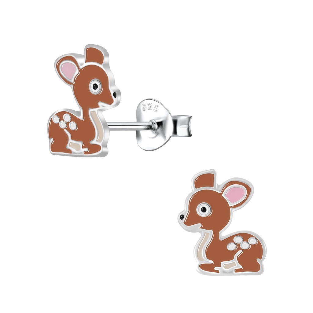 Silver Deer Stud Earrings