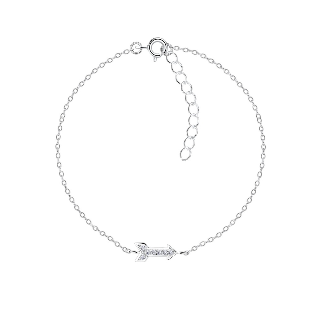 Parure bracelet et boucles d'oreilles flèche en argent zircon