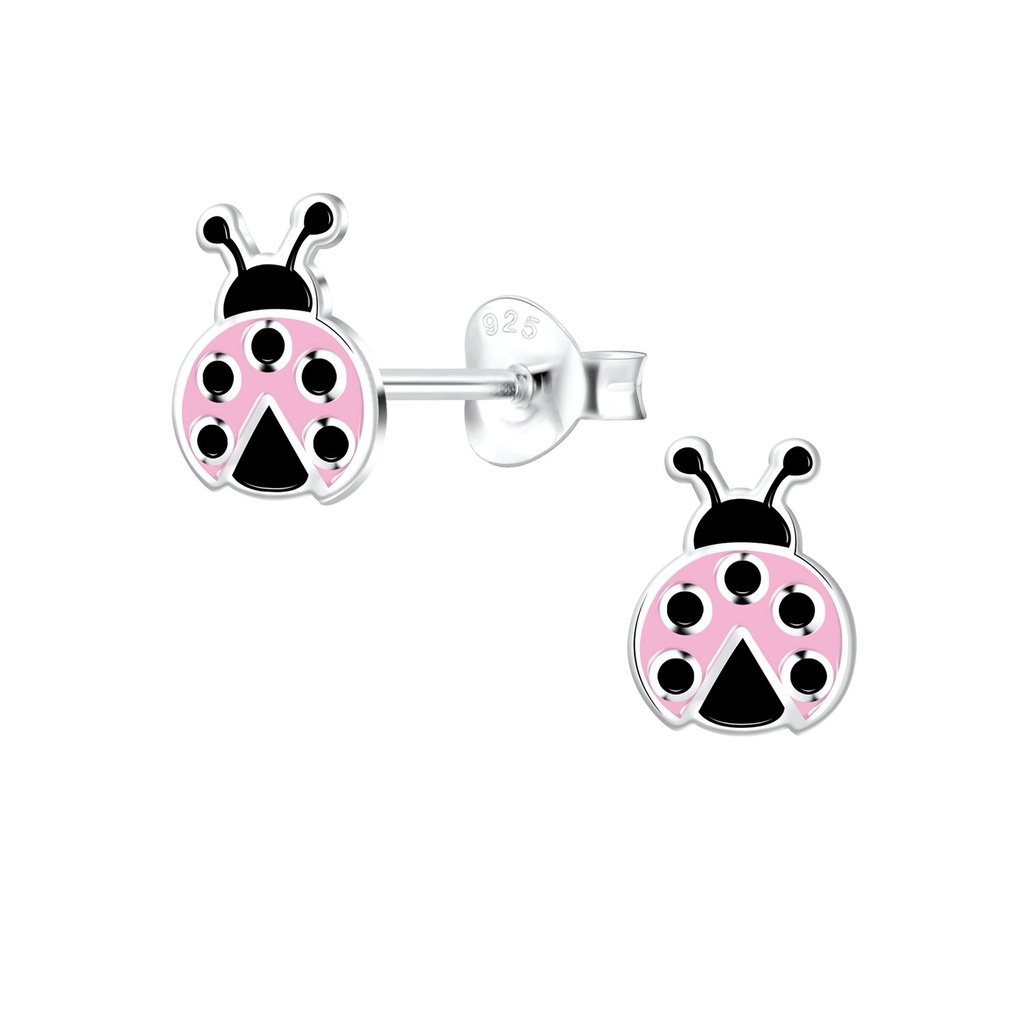 Puces d'oreilles coccinelle en argent