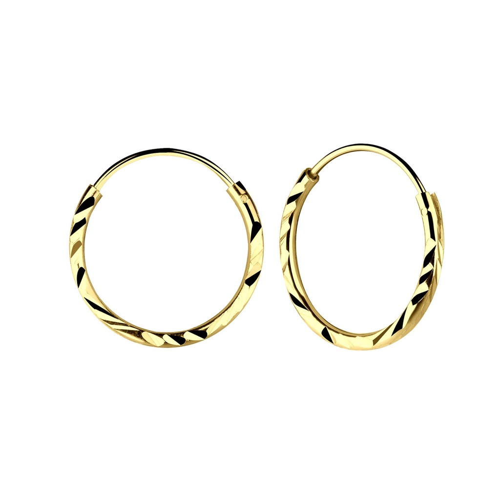 Créoles taille diamant en argent 16 mm