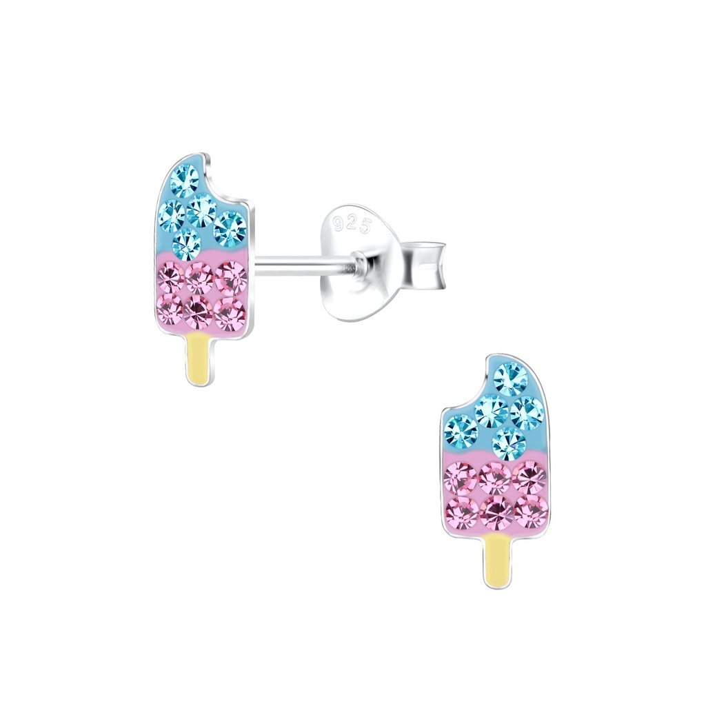 Silver Ice Cream Stud Earrings