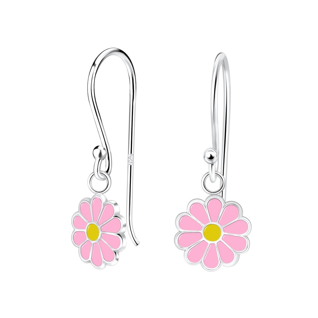 Boucles d'oreilles fleur marguerite en argent