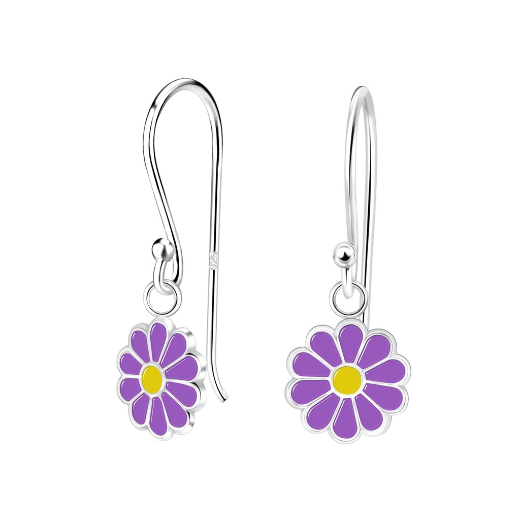 Silver Daisy Flower Earrings