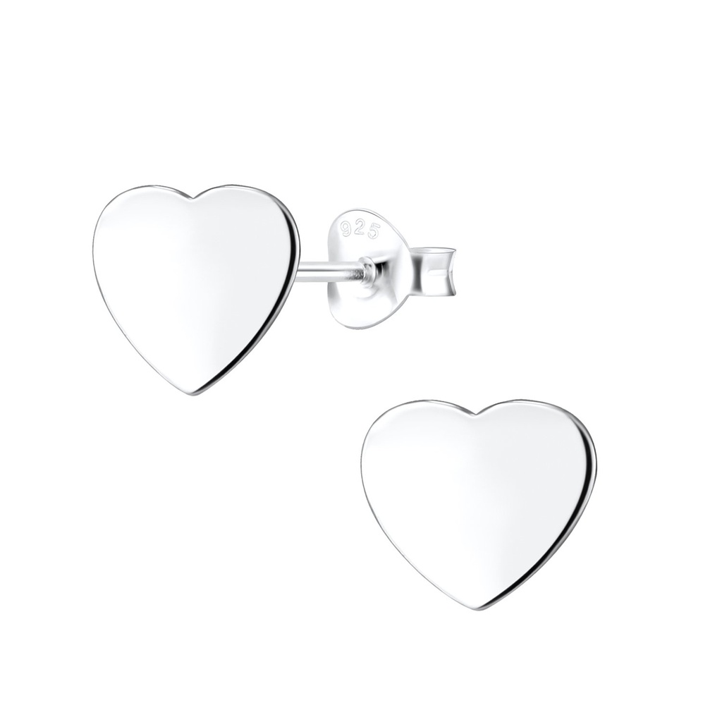 Puces d'oreilles cœur en argent