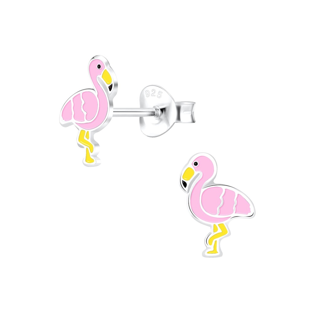 Silver Flamingo Stud Earrings