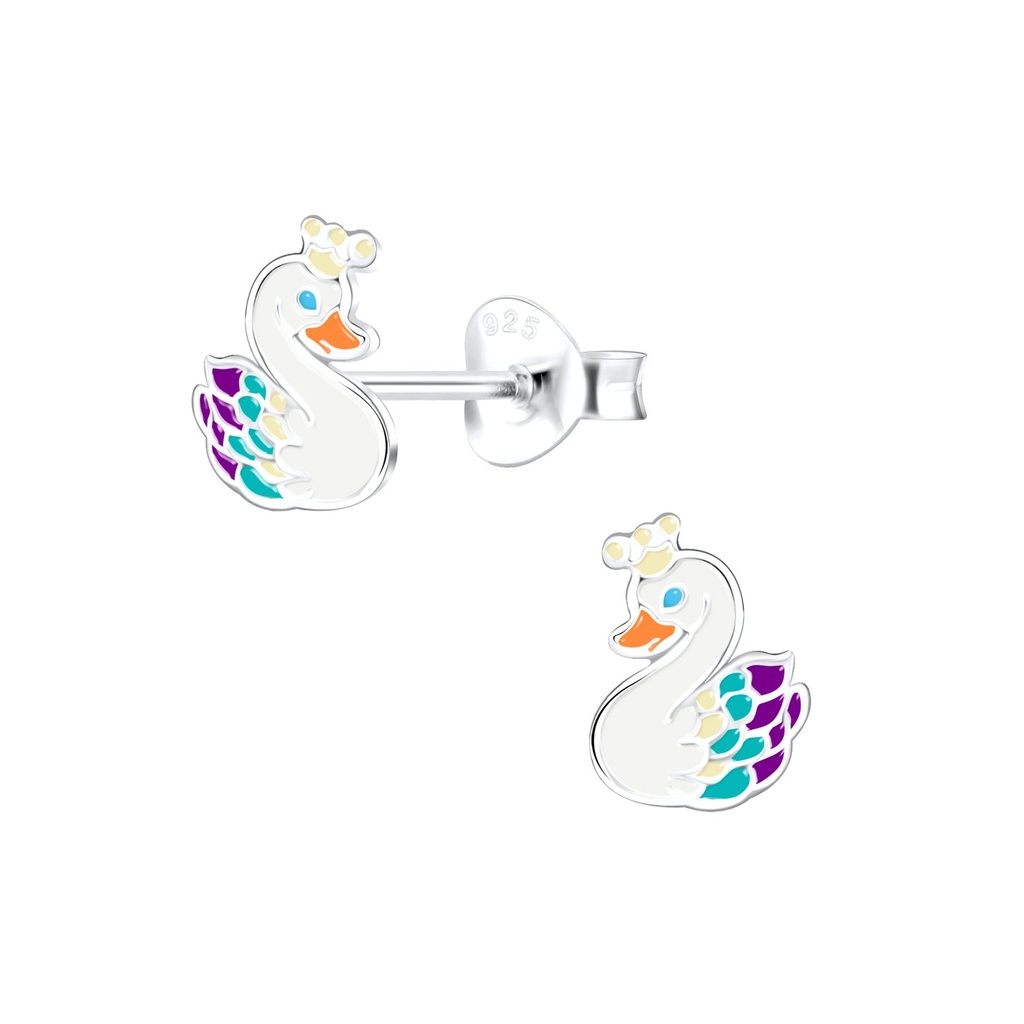 Puces d'oreilles cygne en argent