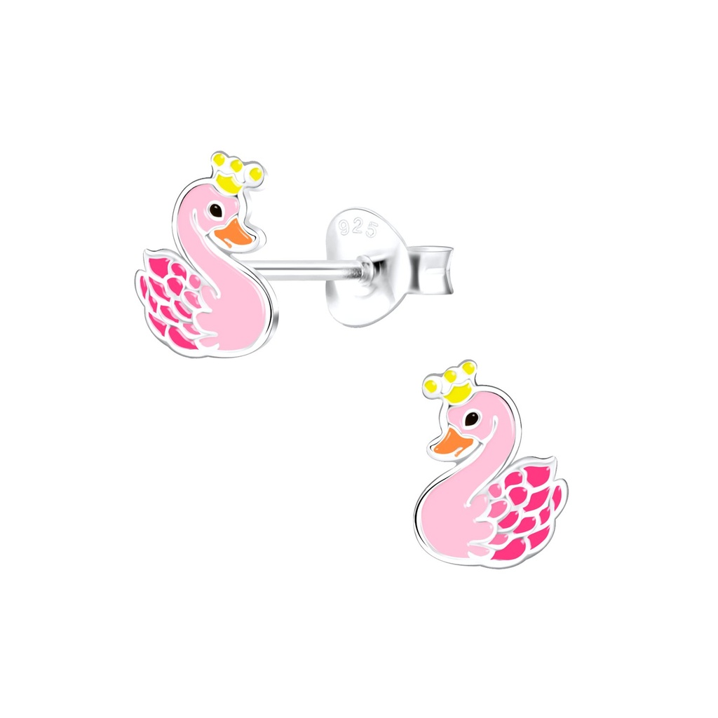 Puces d'oreilles cygne en argent