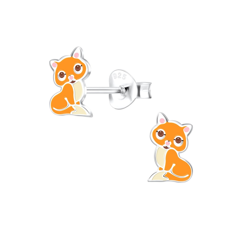 Puces d'oreilles chat en argent