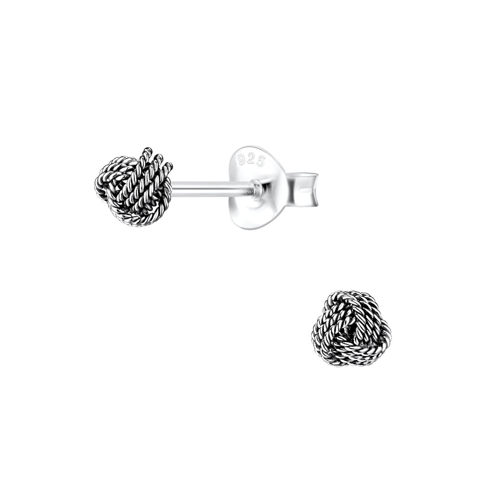 Silver Knot Stud Earrings