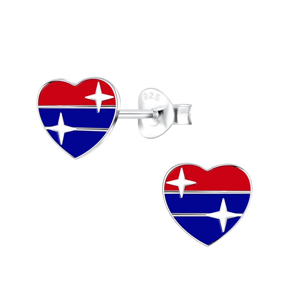 Silver Heart Stud Earrings