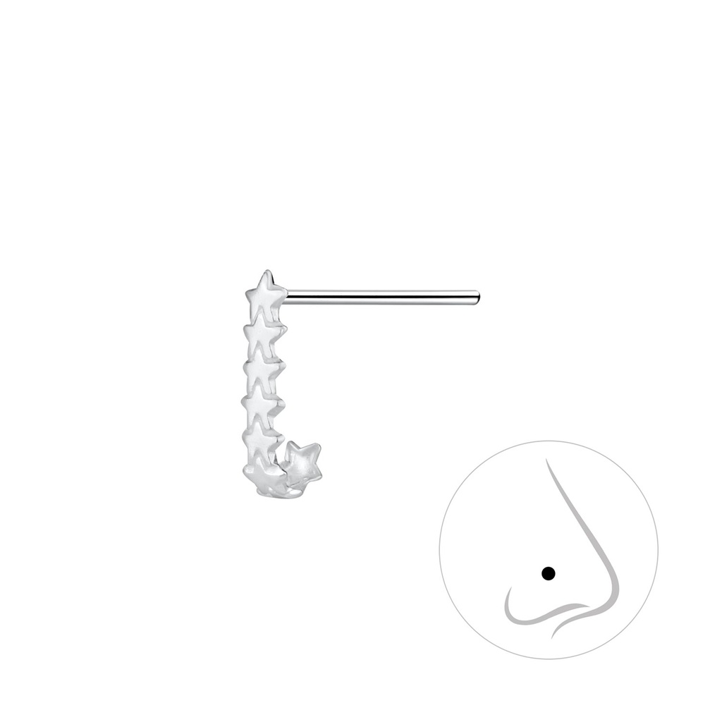 [10016371] Silver Star Nose Stud