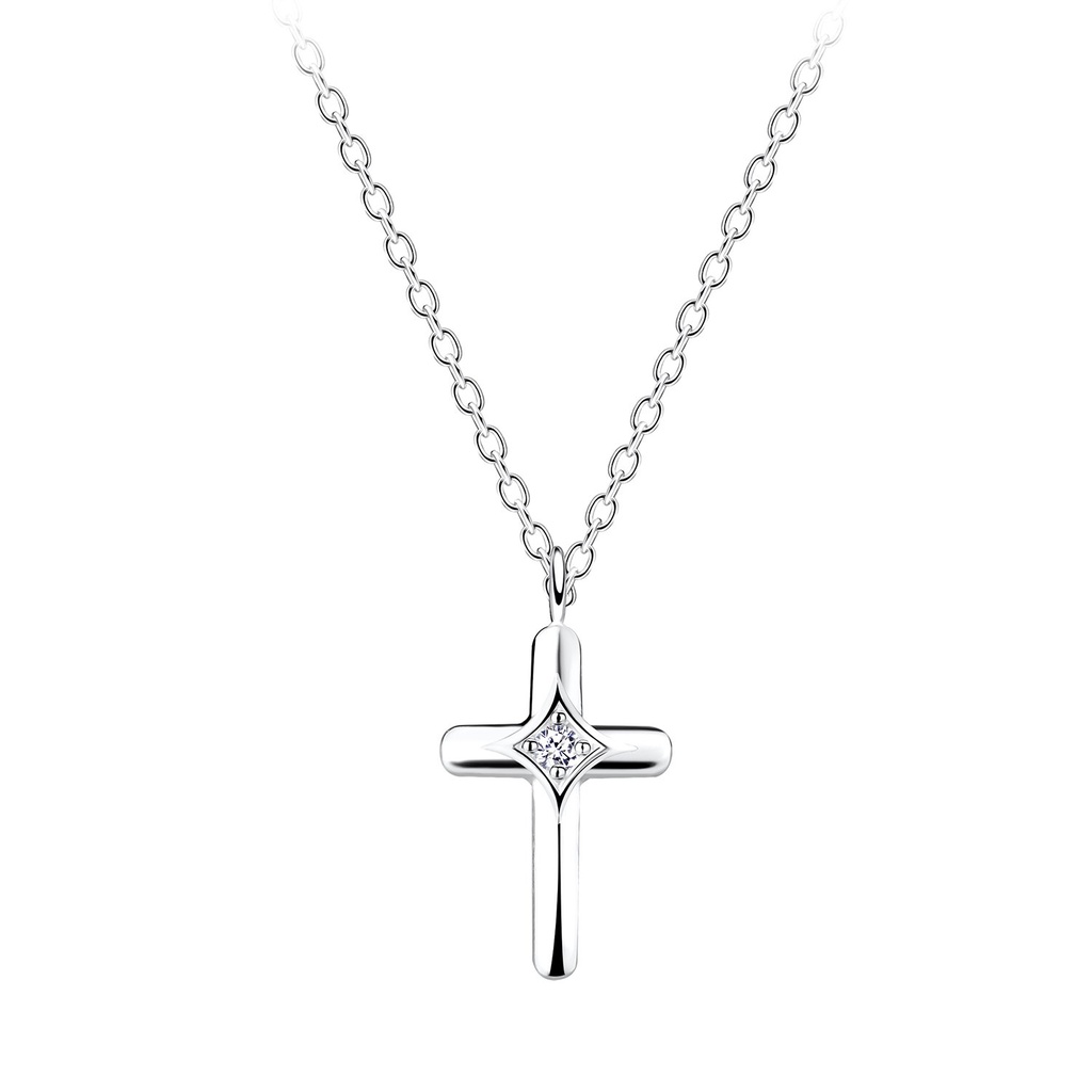 [10016087] Collier croix en argent