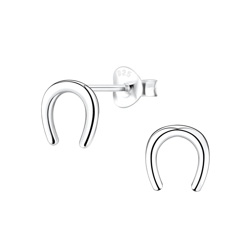 Puces d'oreilles fer à cheval en argent