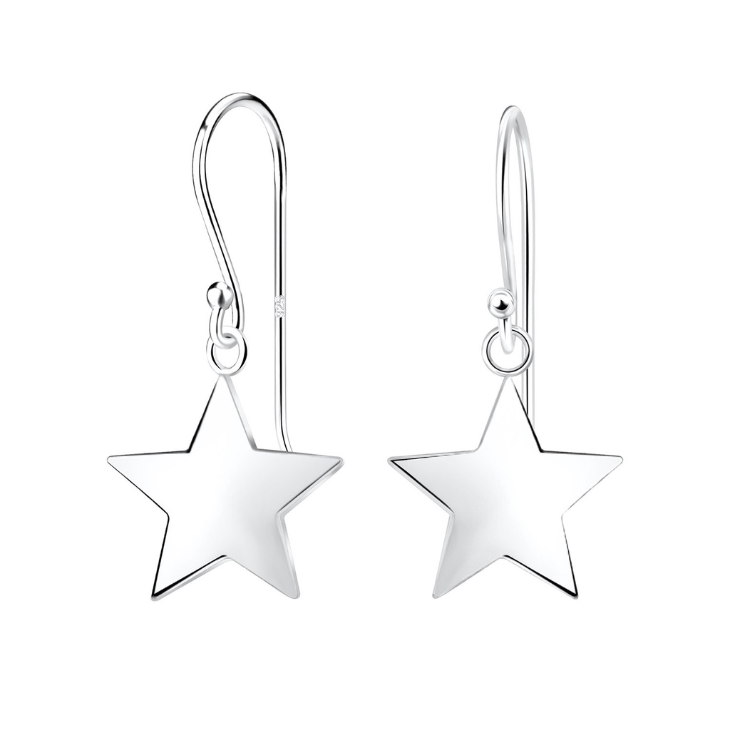 [10016121] Silver Star Earrings