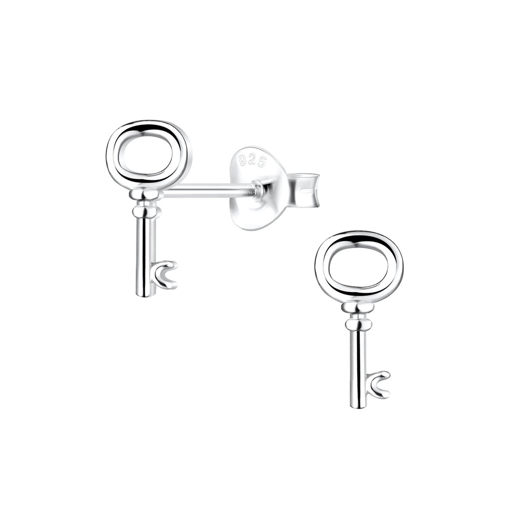 Puces d'oreilles clé en argent