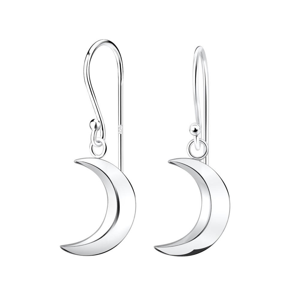 Boucles d'oreilles lune en argent