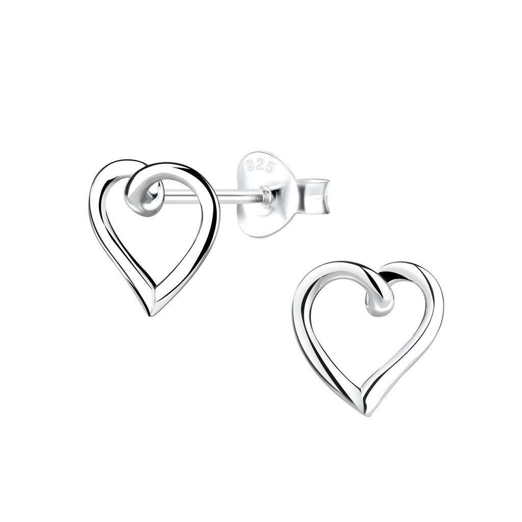 Puces d'oreilles cœur en argent