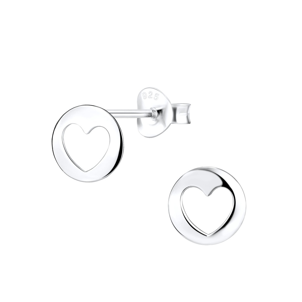[10013451] Puces d'oreilles cœur en argent
