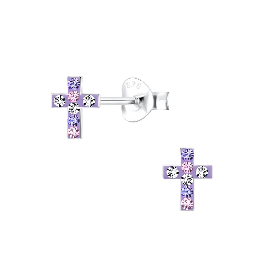 Silver Cross Stud Earrings