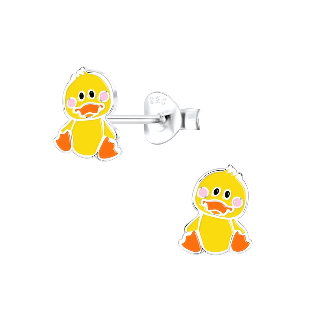 [10013935] Silver Duck Stud Earrings