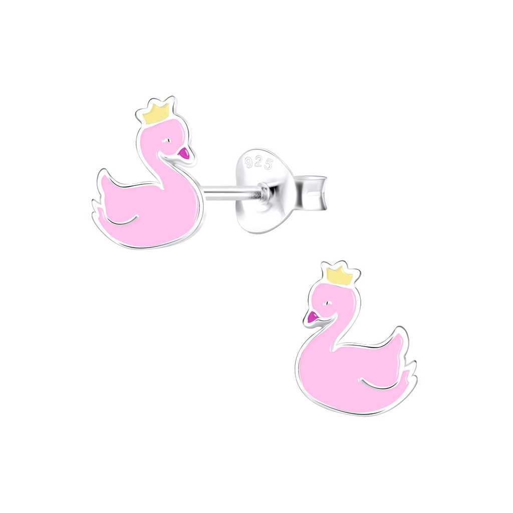 Puces d'oreilles cygne en argent