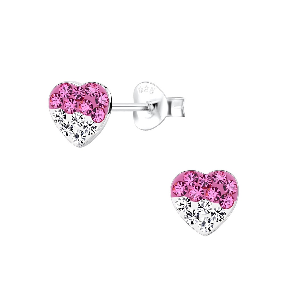 Silver Heart Stud Earrings