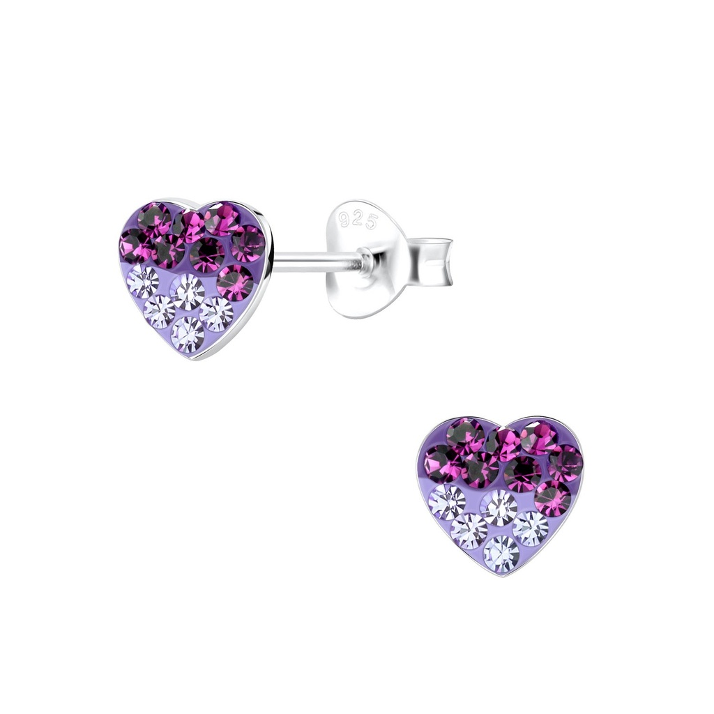 Silver Heart Stud Earrings