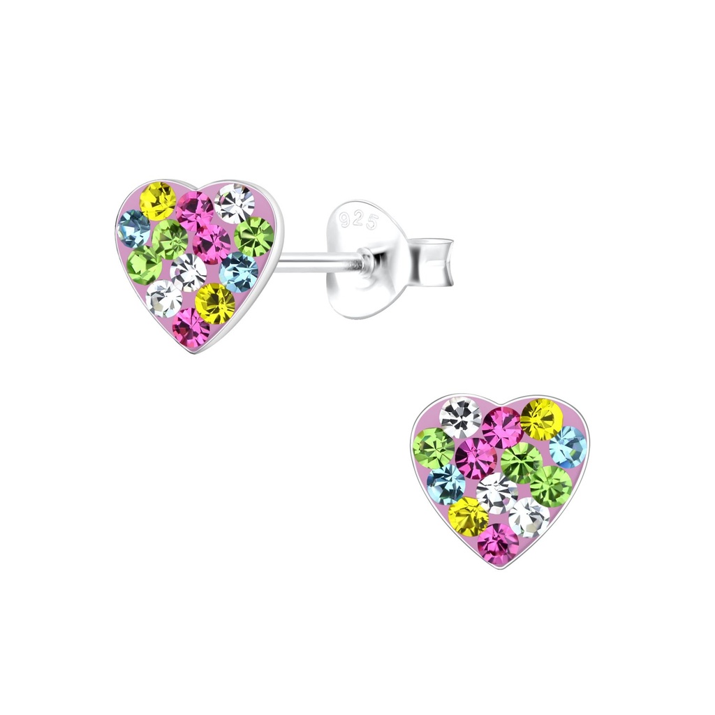 Puces d'oreilles cœur en argent