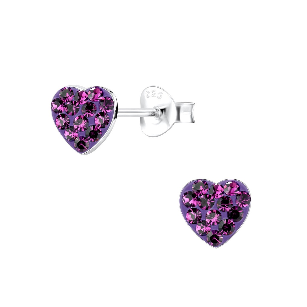 Puces d'oreilles cœur en argent